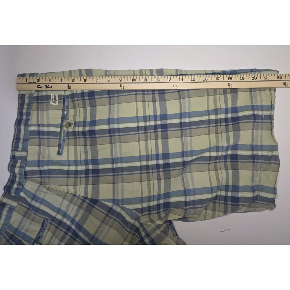 Lacoste Mens Size 38 Plaid Madras Chino Shorts - Picture 10 of 13